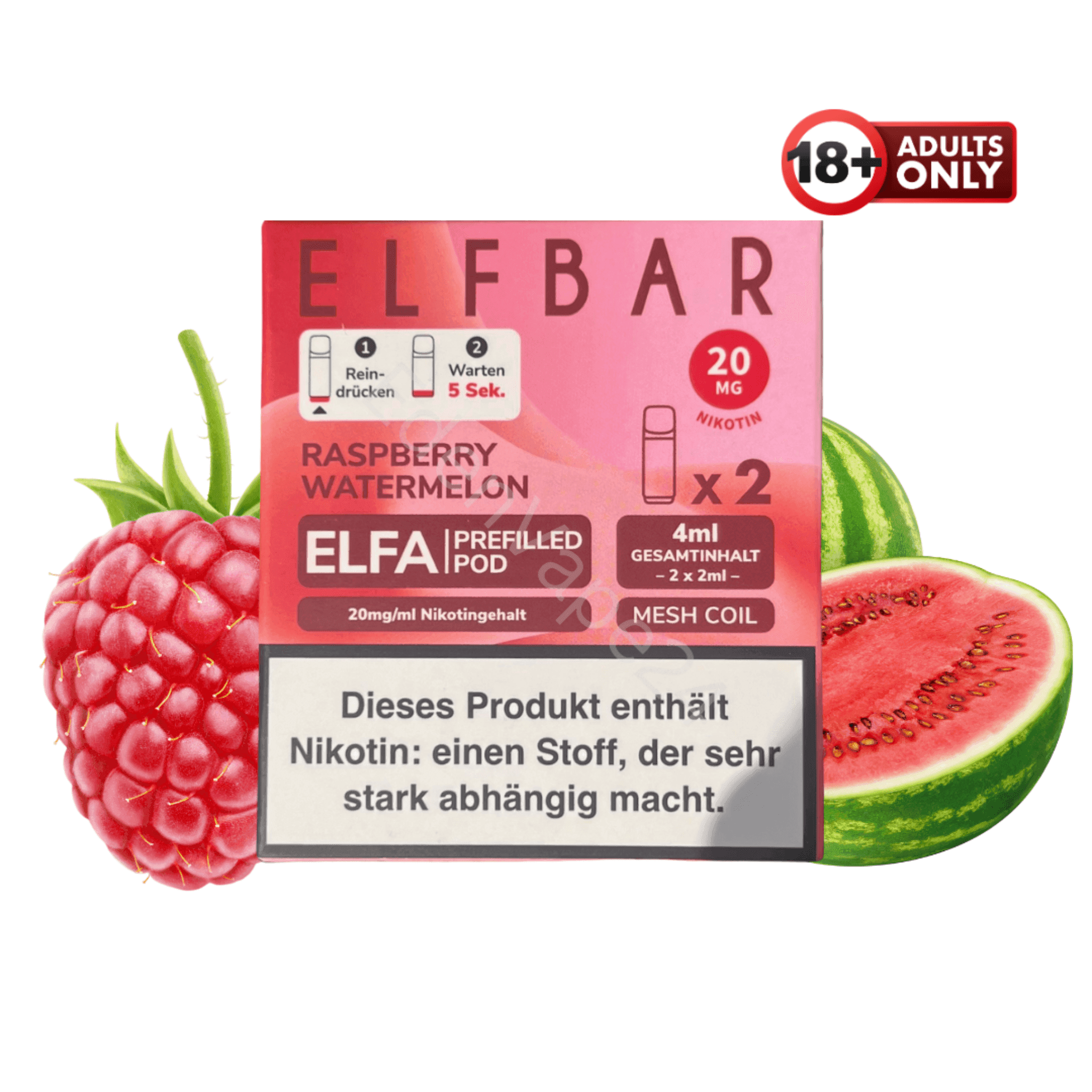 Elfbar ELFA Pod - Raspberry Watermelon - EdenVape24